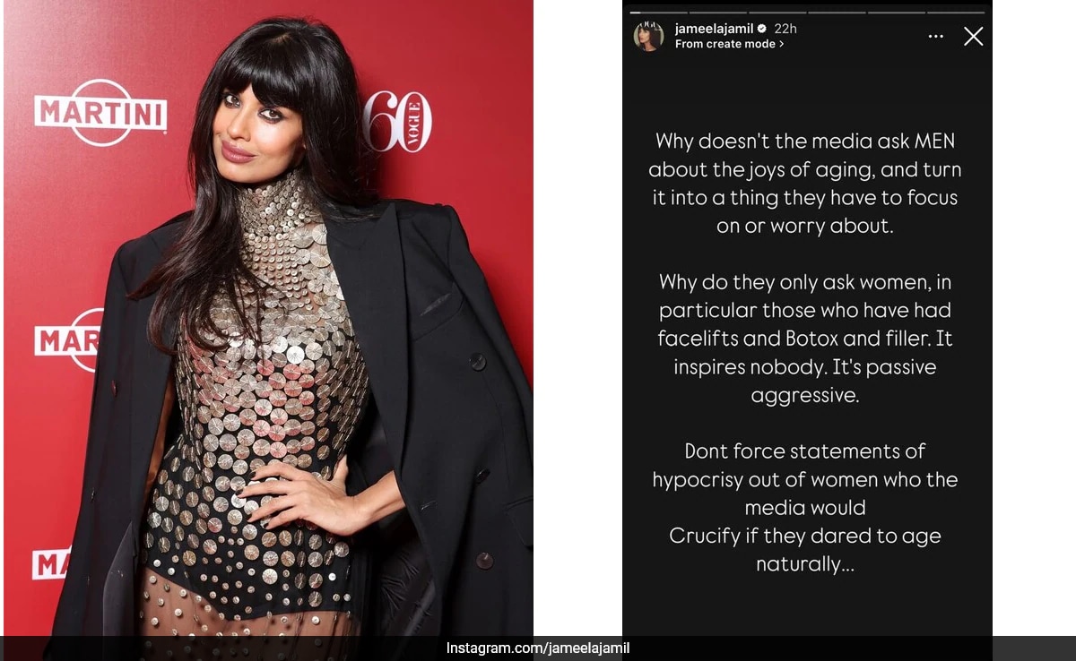 Sobre la igualdad de género en los estándares de belleza, la actriz Jameela Jamil se pregunta por qué no se le pregunta a los hombres "sobre las alegrías de" envejecer