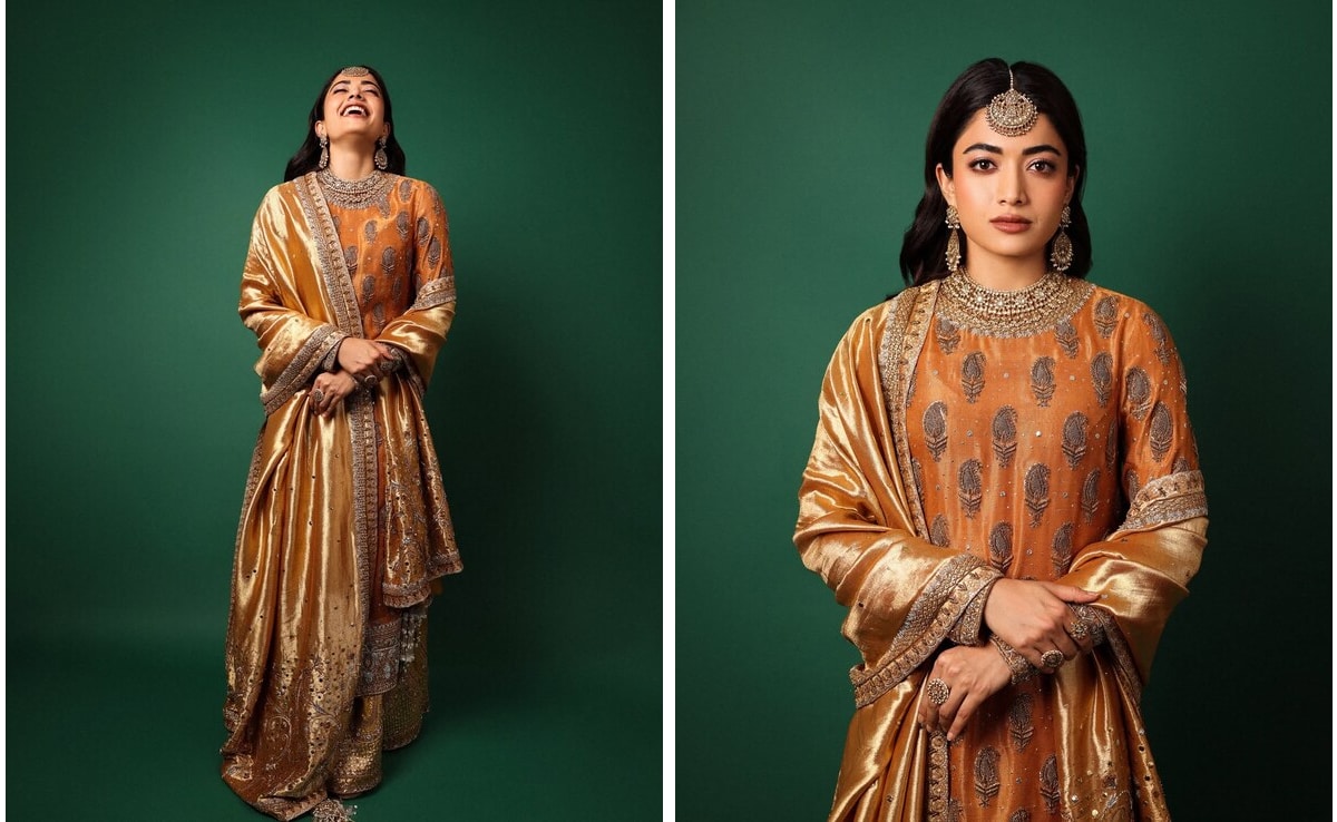 El estilo de invitada de Rashmika Mandanna en un conjunto de Sharara naranja fue étnicamente chic