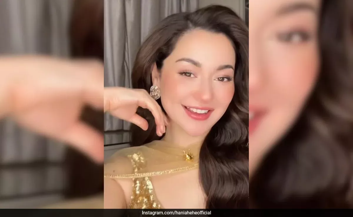 Hania Aamir Brilla Con El Look de Chica Soñadora en un Glamour Dorado y sonrojado