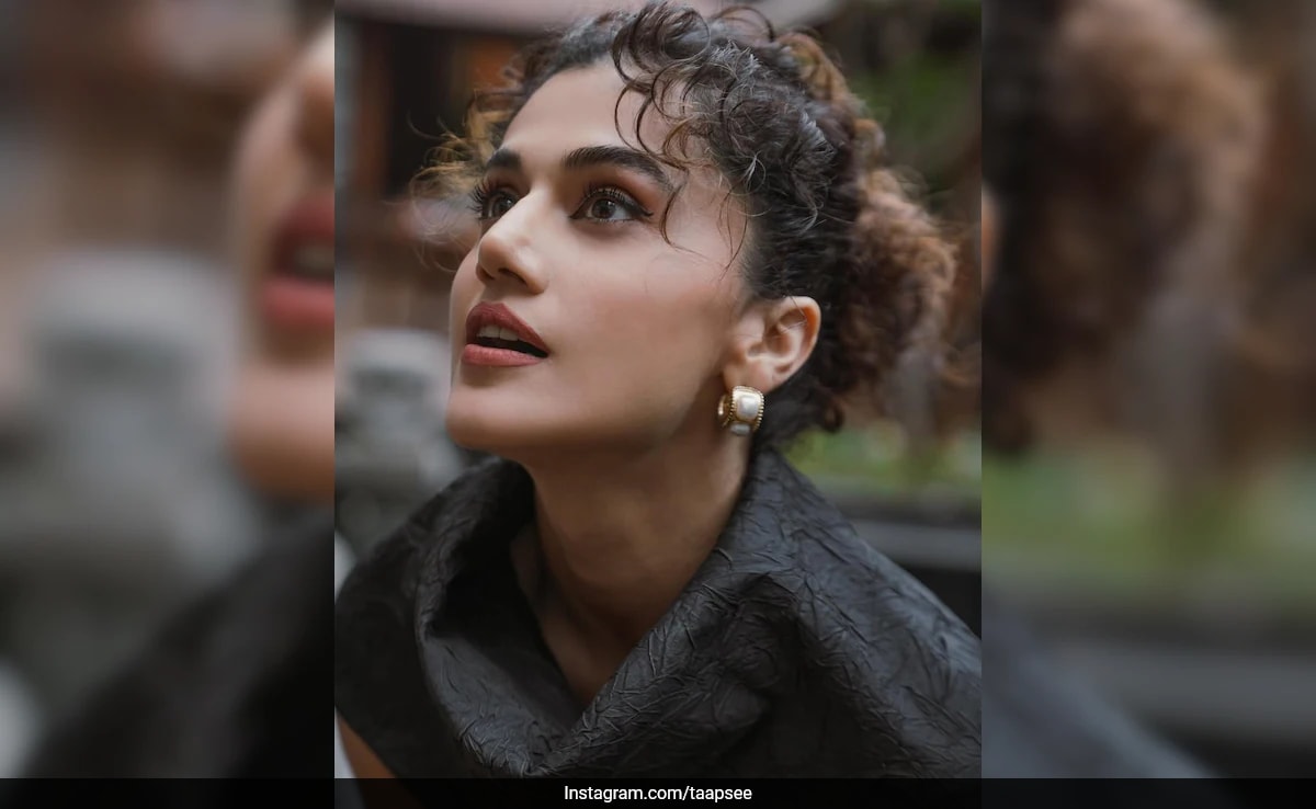 Tapsee Pannu Marca Tendencias con un Delineado de Ojos, Cejas Plumas y Labios Tierra