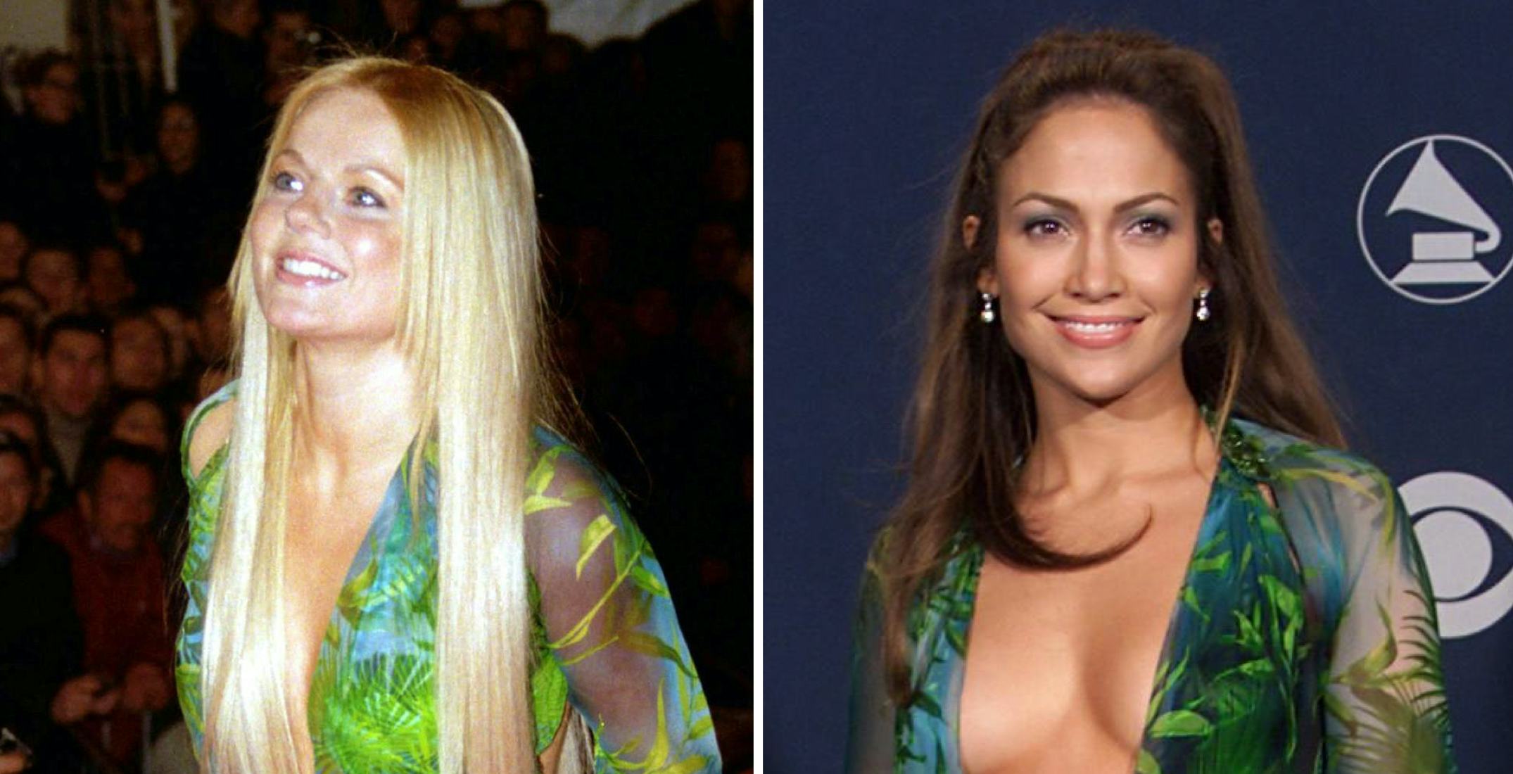 A los 28, Geri Halliwell usó primero el icónico vestido de J.Lo