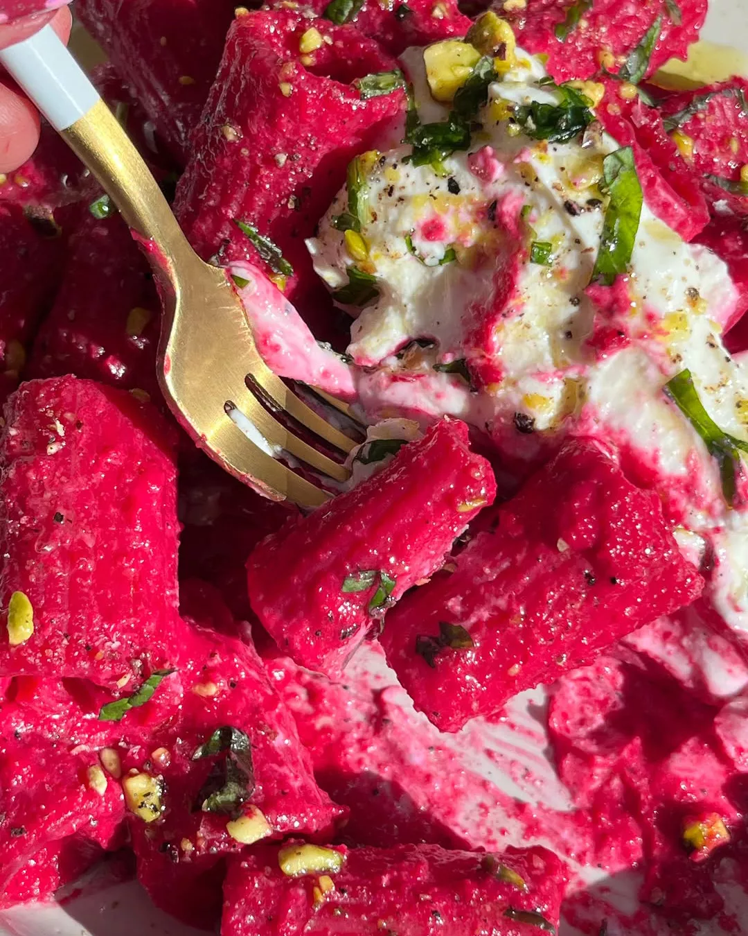 Pasta con Ricotta y Betabel - 2