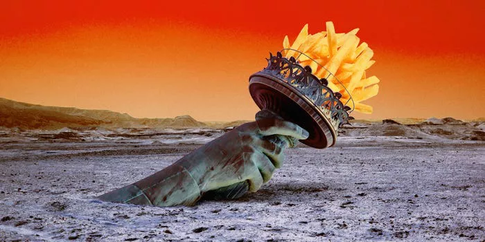 Estatua de la Libertad con papas fritas.