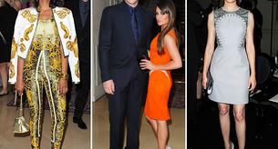 Las famosas eligen el desfile de Versace Alta Costura para ir en tropel