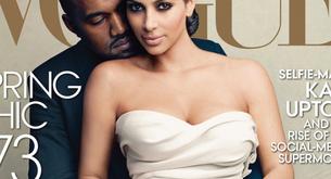 Kim Kardashian y Kanye West en la portada de Vogue