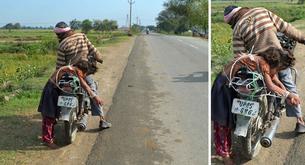 Detenido por llevar a su hija atada con cuerdas a su moto