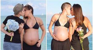 Una pareja de lesbianas comparte las fotos de su embarazo y se hacen viral 
