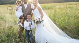 Incluyen a su hijo fallecido en las fotos de su boda