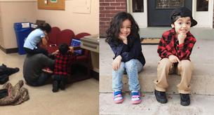 La imagen de un profesor cuidando a los hijos de una alumna conmueve al mundo